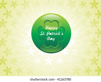  abstract rays shamrock background with patric day ball