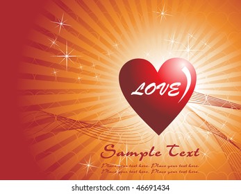  abstract rays, star, waves with love background, theme