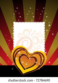 abstract rays, twinkle star background with isolated romantic heart