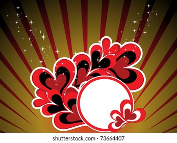 abstract rays, twinkle star background with romantic frame