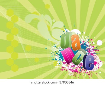 raios abstratos, fundo de onda com grunge colorido, dança