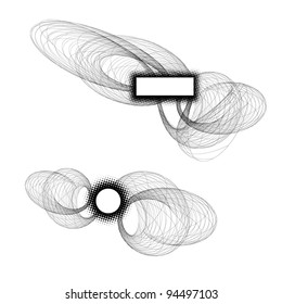 Abstract raytracing spirals with frames. Good for some space-time or technology high end concept