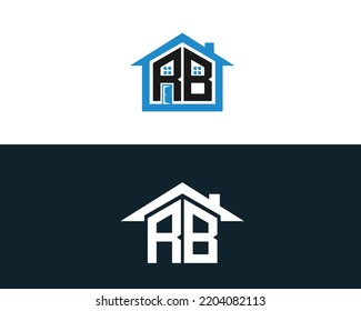 Abstract RB Letter Creative Home Shape Logo Design. Unique Real Estate, Property, Construction Business identity Vector Icon.