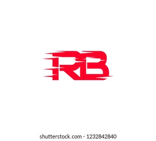 Abstract RB Letter Fast Speed Sharp Style Red Color Logotype