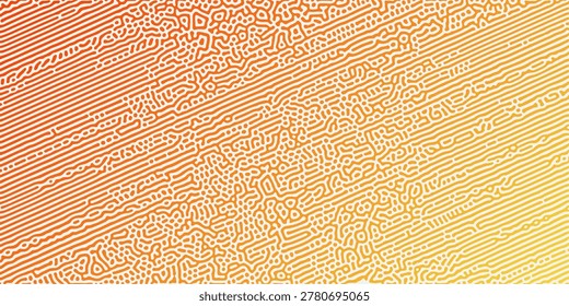 Abstract Reaction-diffusion Turing pattern natural texture yeallow and blue gradient color scheme.
