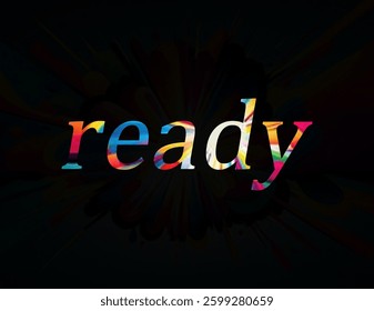 Abstract Ready Text Effect Design Black Background