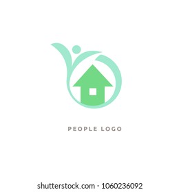 Abstract real estate agent logo icon vector design. Rent, sale of real estate vector logo, House cleaning, home security. Vector man and house logo concept. Vector illustration, Graphic Design