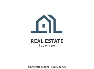 Abstract real estate agent logo icon vector design. Rent, sale of real estate vector logo, House cleaning, home security. Vector man and house logo concept.