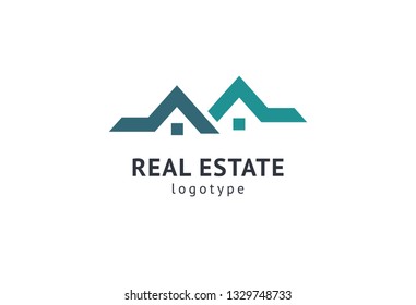 Abstract real estate agent logo icon vector design. Rent, sale of real estate vector logo, House cleaning, home security. Vector man and house logo concept.