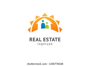 Abstract real estate agent logo icon vector design. Rent, sale of real estate vector logo, House cleaning, home security. Vector man and house logo concept.