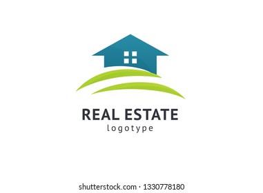 Abstract real estate agent logo icon vector design. Rent, sale of real estate vector logo, House cleaning, home security. Vector man and house logo concept.