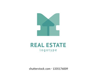 Abstract real estate agent logo icon vector design. Rent, sale of real estate vector logo, House cleaning, home security. Vector man and house logo concept.
