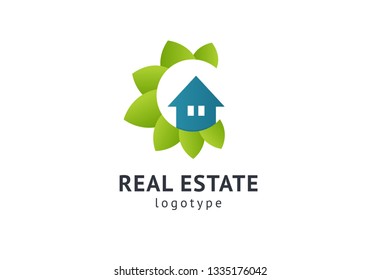 Abstract real estate agent logo icon vector design. Rent, sale of real estate vector logo, House cleaning, home security. Vector man and house logo concept.