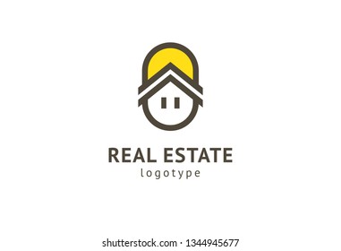 Abstract real estate agent logo icon vector design. Rent, sale of real estate vector logo, House cleaning, home security, real estate auction. Vector building logo concept.