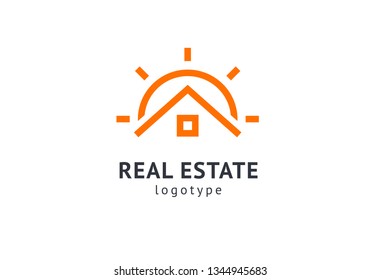 Abstract real estate agent logo icon vector design. Rent, sale of real estate vector logo, House cleaning, home security, real estate auction. Vector building logo concept.