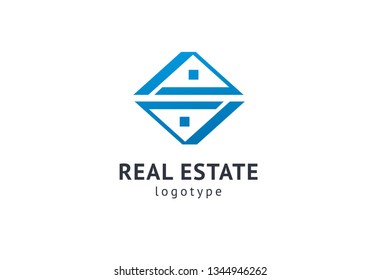 Abstract real estate agent logo icon vector design. Rent, sale of real estate vector logo, House cleaning, home security, real estate auction. Vector building logo concept.