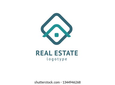 Abstract real estate agent logo icon vector design. Rent, sale of real estate vector logo, House cleaning, home security, real estate auction. Vector building logo concept.