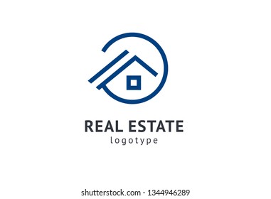 Abstract real estate agent logo icon vector design. Rent, sale of real estate vector logo, House cleaning, home security, real estate auction. Vector building logo concept.