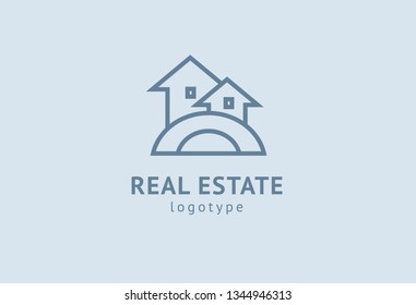 Abstract real estate agent logo icon vector design. Rent, sale of real estate vector logo, House cleaning, home security, real estate auction. Vector building logo concept.