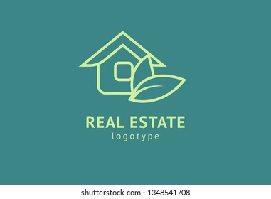 Abstract real estate agent logo icon vector design. Rent, sale of real estate vector logo, House cleaning, home security, real estate auction, grass cutting. Vector building logo concept.