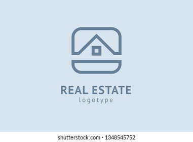 Abstract real estate agent logo icon vector design. Rent, sale of real estate vector logo, House cleaning, home security, real estate auction. Vector building logo concept.