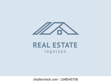 Abstract real estate agent logo icon vector design. Rent, sale of real estate vector logo, House cleaning, home security, real estate auction. Vector building logo concept.