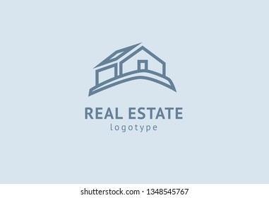 Abstract real estate agent logo icon vector design. Rent, sale of real estate vector logo, House cleaning, home security, real estate auction. Vector building logo concept.