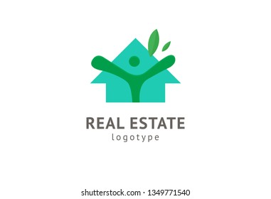 Abstract real estate agent logo icon vector design. Rent, sale of real estate vector logo, House cleaning, home security, real estate auction. Vector building logo concept.