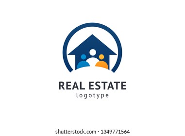 Abstract real estate agent logo icon vector design. Rent, sale of real estate vector logo, House cleaning, home security, real estate auction. Vector building logo concept.