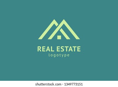 Abstract real estate agent logo icon vector design. Rent, sale of real estate vector logo, House cleaning, home security, real estate auction. Vector building logo concept.