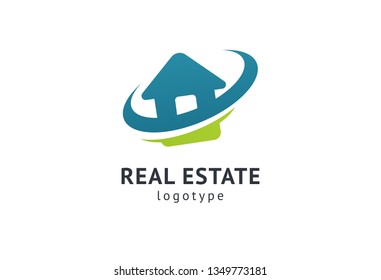 Abstract real estate agent logo icon vector design. Rent, sale of real estate vector logo, House cleaning, home security, real estate auction. Vector building logo concept.