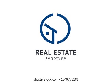 Abstract real estate agent logo icon vector design. Rent, sale of real estate vector logo, House cleaning, home security, real estate auction. Vector building logo concept.