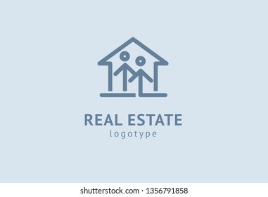 Abstract real estate agent logo icon vector design. Rent, sale of real estate vector logo, House cleaning, home security, real estate auction. Vector building logo concept.