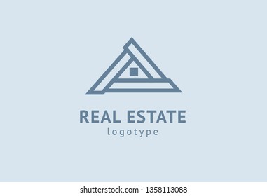 Abstract real estate agent logo icon vector design. Rent, sale of real estate vector logo, House cleaning, home security, real estate auction. Vector building logo concept.