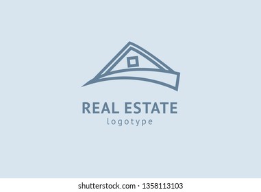 Abstract real estate agent logo icon vector design. Rent, sale of real estate vector logo, House cleaning, home security, real estate auction. Vector building logo concept.