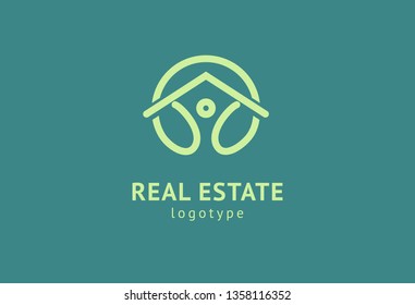 Abstract real estate agent logo icon vector design. Rent, sale of real estate vector logo, House cleaning, home security, real estate auction. Vector building logo concept.