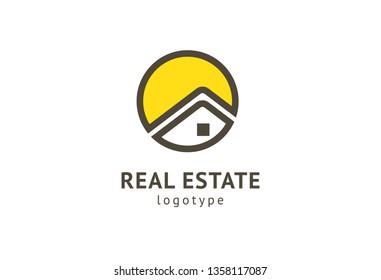 Abstract real estate agent logo icon vector design. Rent, sale of real estate vector logo, House cleaning, home security, real estate auction. Vector building logo concept.