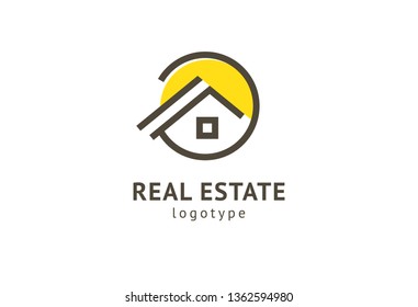 Abstract real estate agent logo icon vector design. Rent, sale of real estate vector logo, House cleaning, home security, real estate auction. Vector building logo concept.