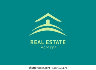 Abstract real estate agent logo icon vector design. Rent, sale of real estate vector logo, House cleaning, home security, real estate auction. Vector building logo concept.