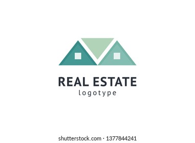 Abstract real estate agent logo icon vector design. Rent, sale of real estate vector logo, House cleaning, home security, real estate auction. Vector building logo concept.