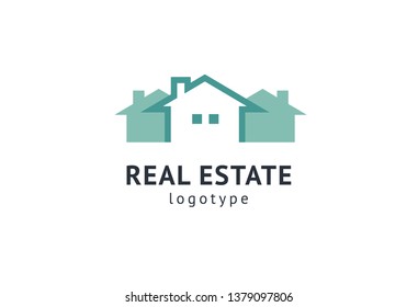 Abstract real estate agent logo icon vector design. Rent, sale of real estate vector logo, House cleaning, home security, real estate auction. Vector building logo concept.