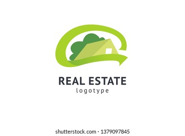Abstract real estate agent logo icon vector design. Rent, sale of real estate vector logo, House cleaning, home security, real estate auction. Vector building logo concept.