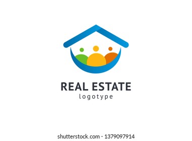 Abstract real estate agent logo icon vector design. Rent, sale of real estate vector logo, House cleaning, home security, real estate auction. Vector building logo concept.