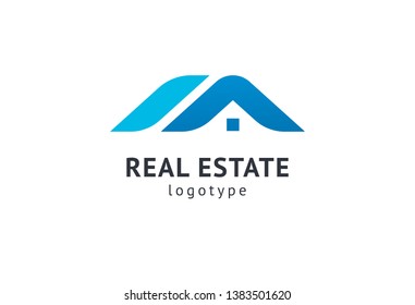 Abstract real estate agent logo icon vector design. Rent, sale of real estate vector logo, House cleaning, home security, real estate auction. Vector building logo concept.