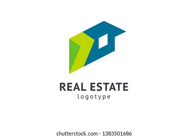 Abstract real estate agent logo icon vector design. Rent, sale of real estate vector logo, House cleaning, home security, real estate auction. Vector building logo concept.