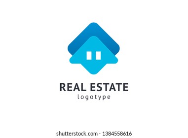Abstract real estate agent logo icon vector design. Rent, sale of real estate vector logo, House cleaning, home security, real estate auction. Vector building logo concept.