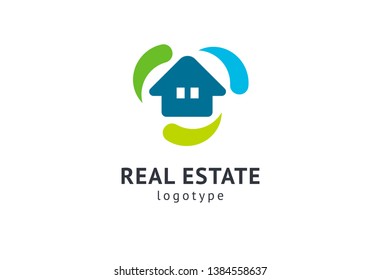 Abstract real estate agent logo icon vector design. Rent, sale of real estate vector logo, House cleaning, home security, real estate auction. Vector building logo concept.