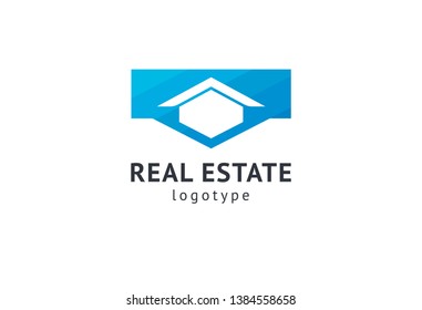 Abstract real estate agent logo icon vector design. Rent, sale of real estate vector logo, House cleaning, home security, real estate auction. Vector building logo concept.