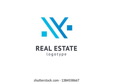 Abstract real estate agent logo icon vector design. Rent, sale of real estate vector logo, House cleaning, home security, real estate auction. Vector building logo concept.
