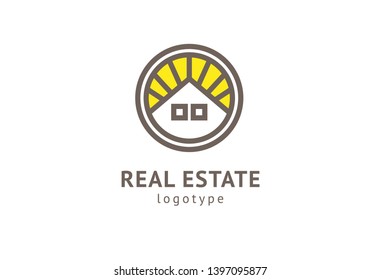 Abstract real estate agent logo icon vector design. Rent, sale of real estate vector logo, House cleaning, home security, real estate auction. Vector building logo concept.